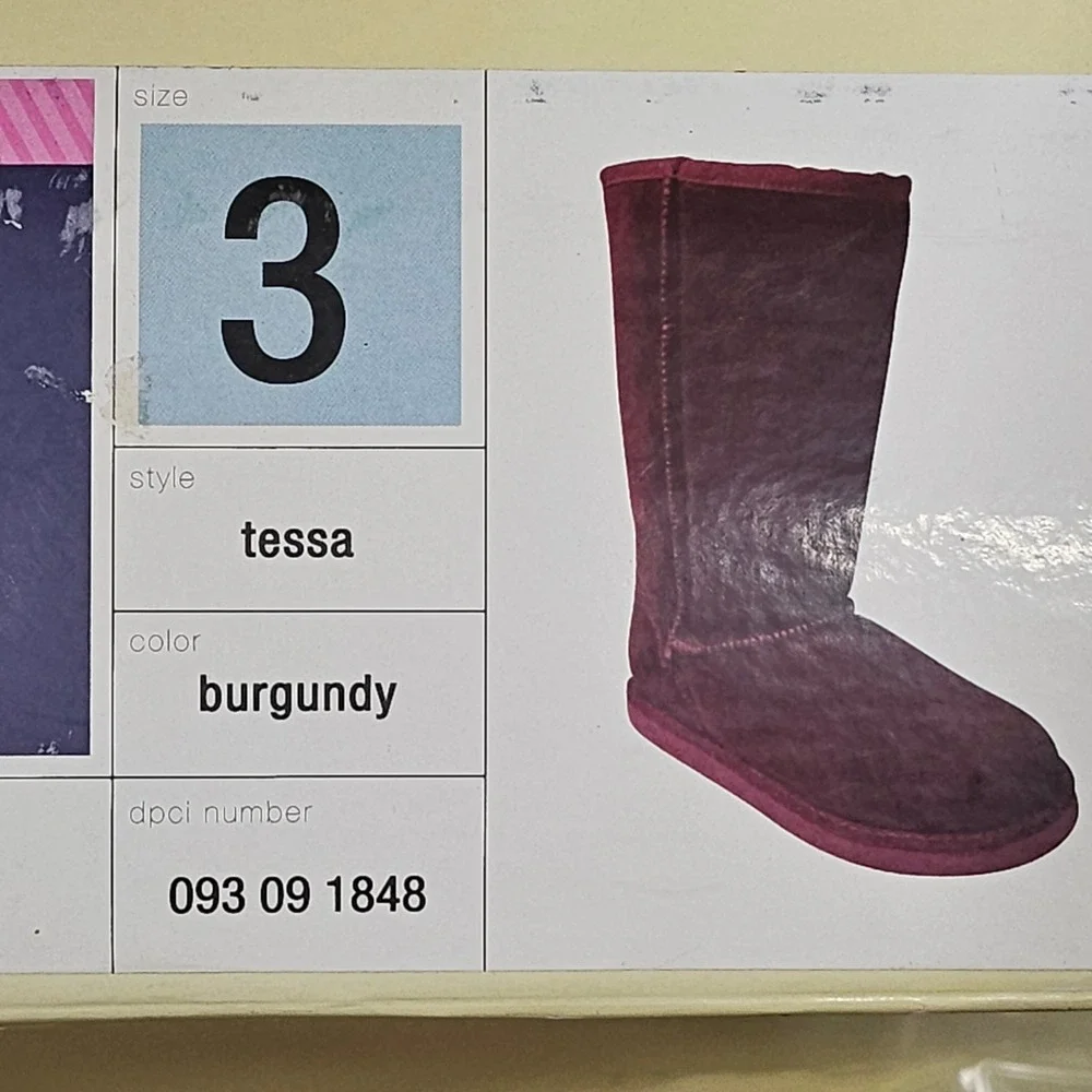 Cherokee Tessa Burgundy Suede with Faux‎ Fur Lined Boots Youth Size 3